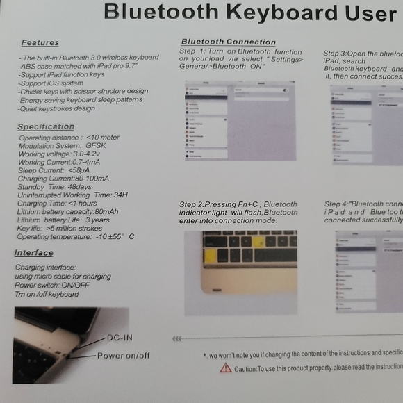 Case cover with keyboard apple or android - Picture 8 of 8